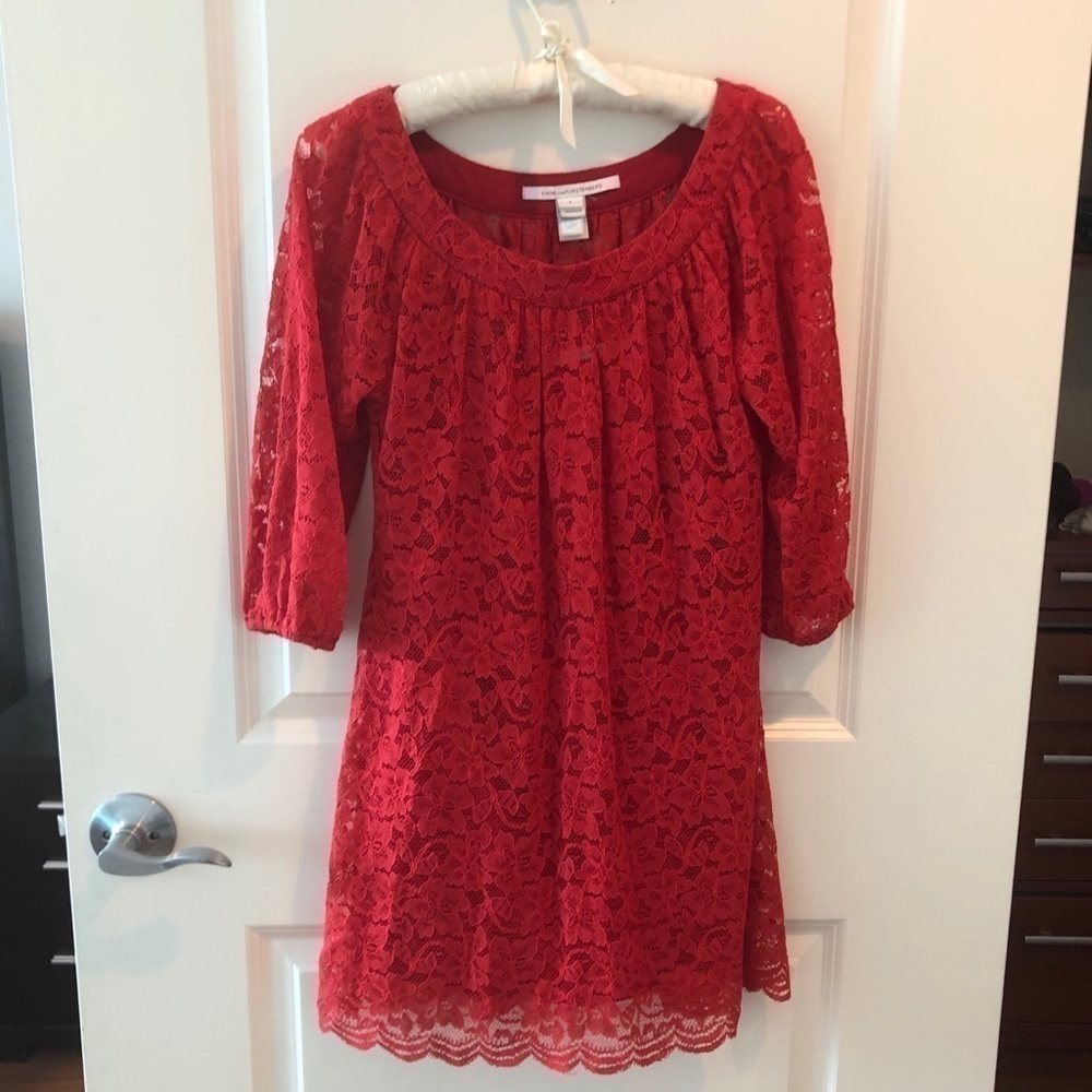 Diane Von Furstenberg Elisabetta Lace Mini Dress
